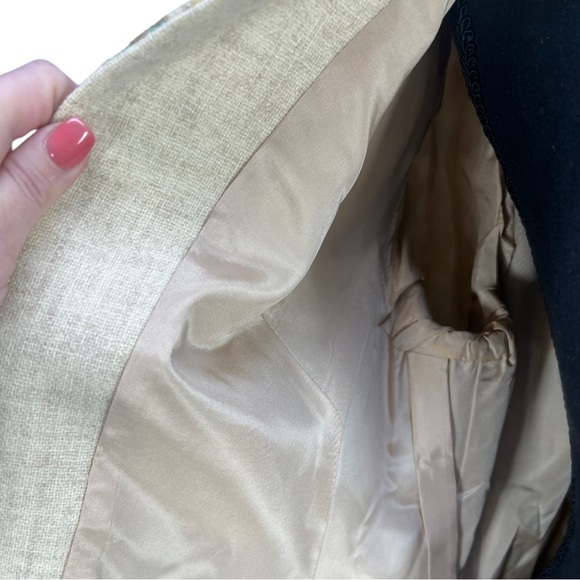 VTG 1960's KLEIST Latest Fashion Cream Yellow Green & Brown Wool Nehru Coat - Picture 7 of 11